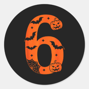Number 6 Funny Six Seven Meme Halloween Classic Round Sticker