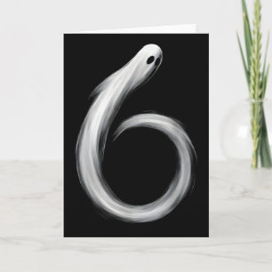Number 6 Ghost Funny Six Seven 67 Halloween Meme  Card