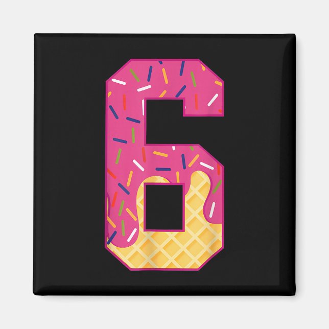 Number 6 Ice Cream Drip 67 Meme Couple Halloween C Magnet (Front)