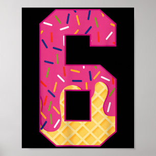 Number 6 Ice Cream Drip 67 Meme Couple Halloween C Poster
