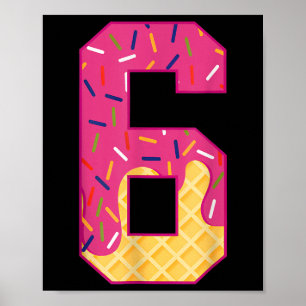 Number 6 Ice Cream Drip 67 Meme Couple Halloween C Poster