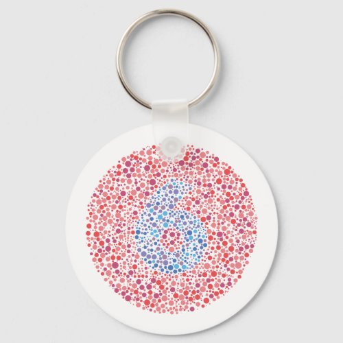 Number 6 Ishihara Test Circle Keychain