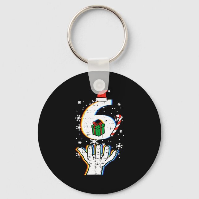 Number 6 Matching 67 Meme Christmas 6 7 Xmas Men W Keychain (Front)