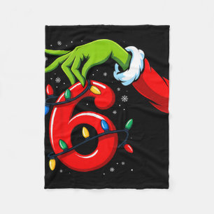 Number 6 Matching 67 Meme Christmas Elf Hand Boys Fleece Blanket