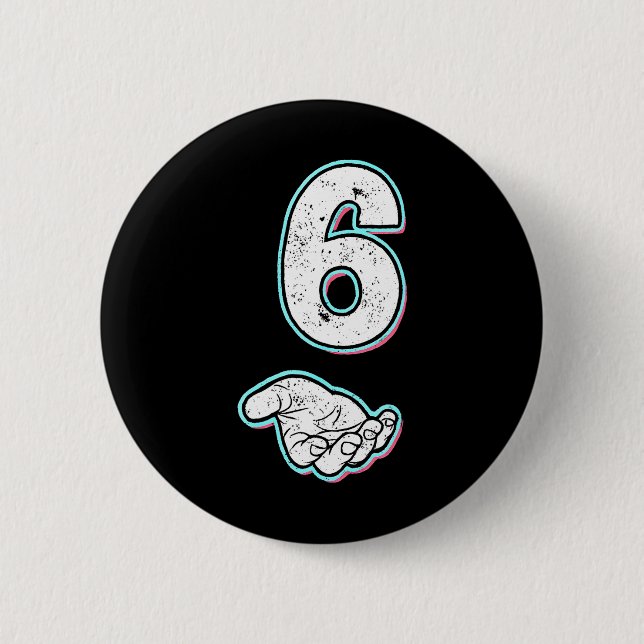 Number 6 Matching 67 Meme Halloween Costume Men Wo Button (Front)