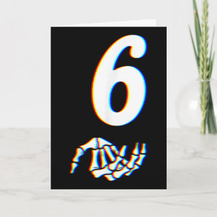 Number 6 Matching 67 Meme Skeleton Hand Halloween  Card