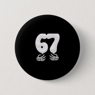 Number 6 Matching 67 Six Seven Meme Couple Hallowe Button