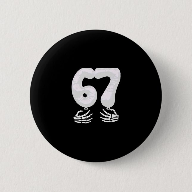 Number 6 Matching 67 Six Seven Meme Couple Hallowe Button (Front)