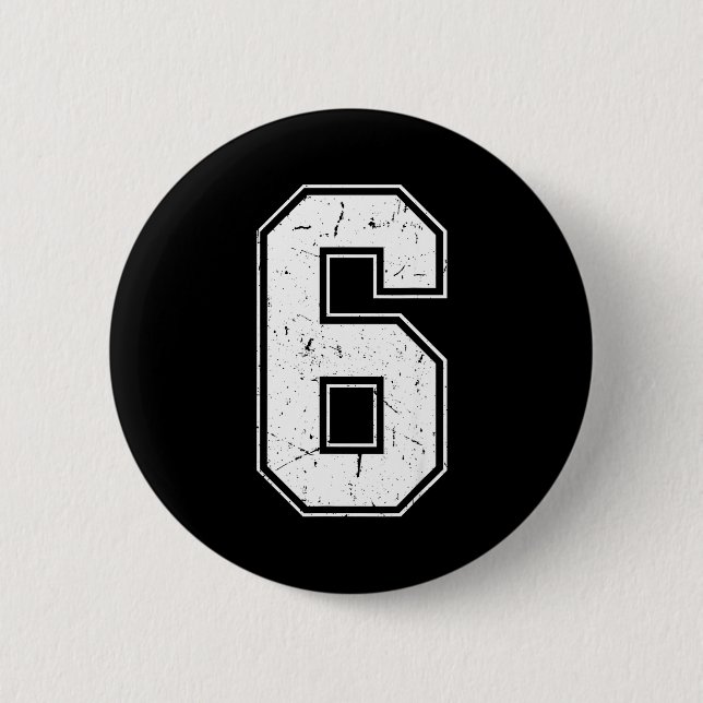 Number 6 Matching Costume 67 Meme Costume Distress Button (Front)