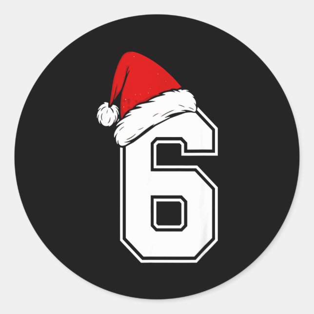 Number 6 Matching Six Seven 6 7 Meme 6 7 Christmas Classic Round Sticker (Front)