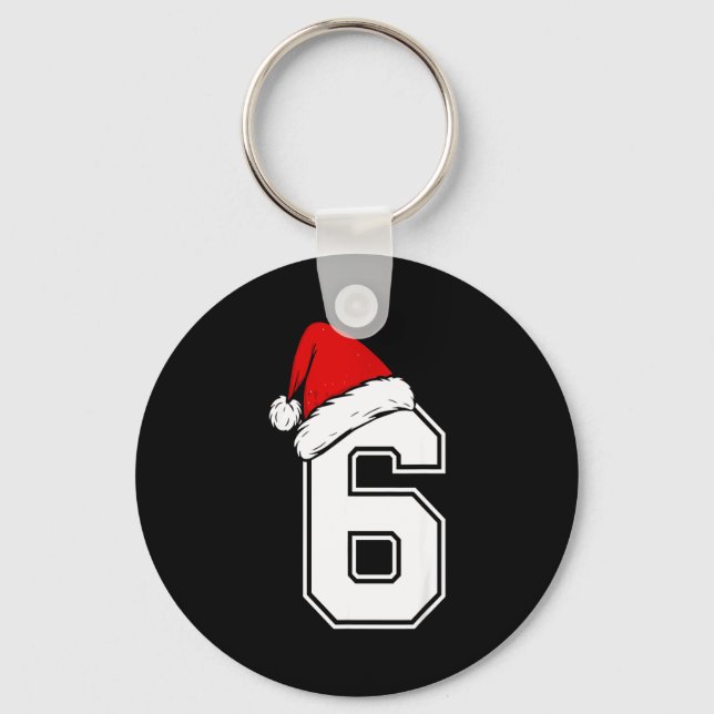 Number 6 Matching Six Seven 6 7 Meme 6 7 Christmas Keychain (Front)