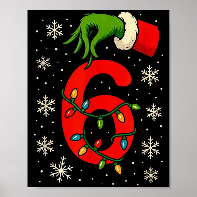 Number 6 Matching Six Seven Meme Christmas Boys Yo Poster (Front)