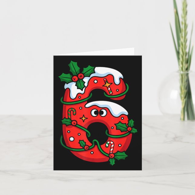 Number 6 Santa Costume Meme Christmas Matching Cou Card (Front)