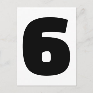 Number 6 six postcard