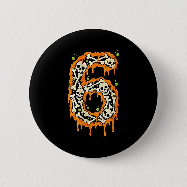 Number 6 Six Seven 6 7 Meme Funny Design Couples H Button (Front)