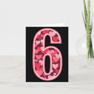 Number 6 Tee Six Seven 6 7 67 Valentines Matching Card
