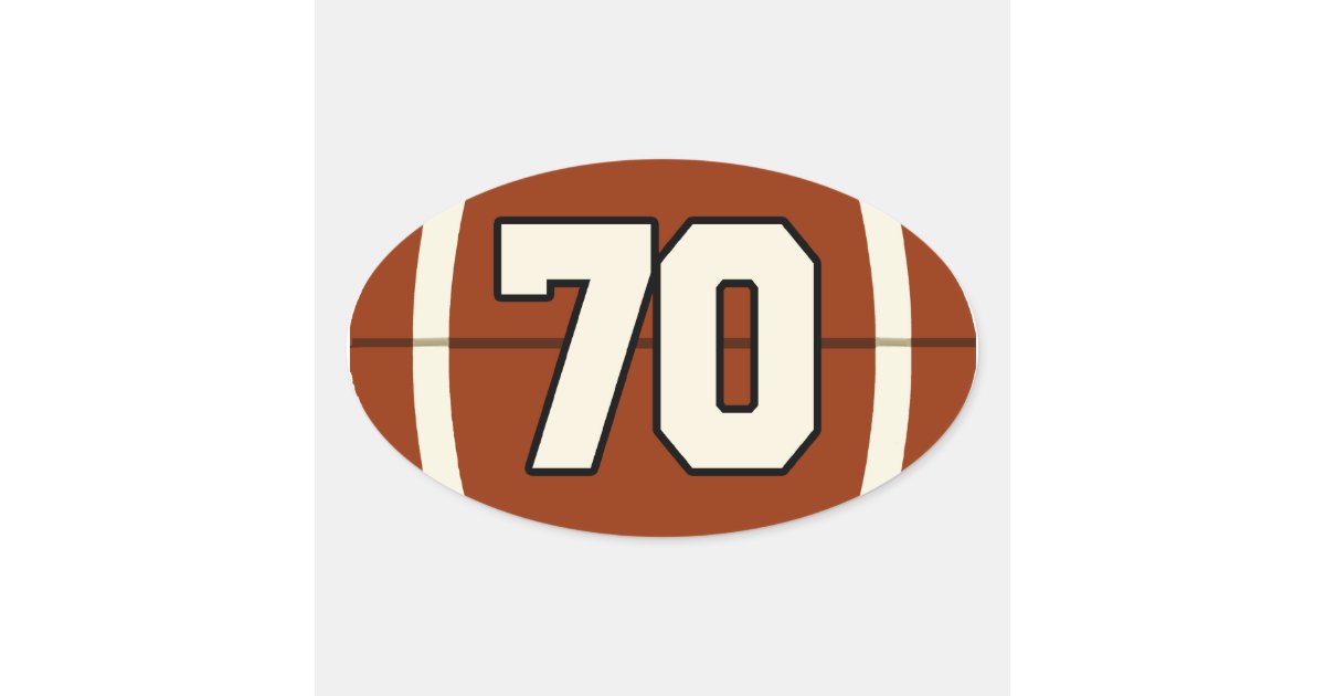 Number 70 Football Sticker