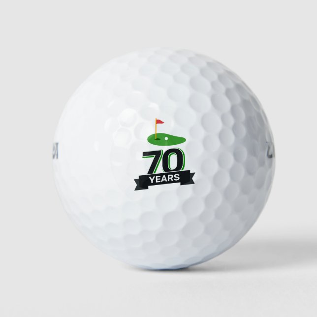 Number 70 par golf course for 70th birthday golfer golf balls (Front)