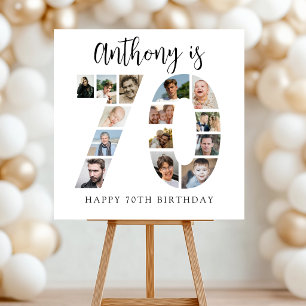 Number 70 Photo Co lage 70th Birthday Party Foam Board