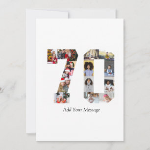 Number 70 Photo Collage Announcement