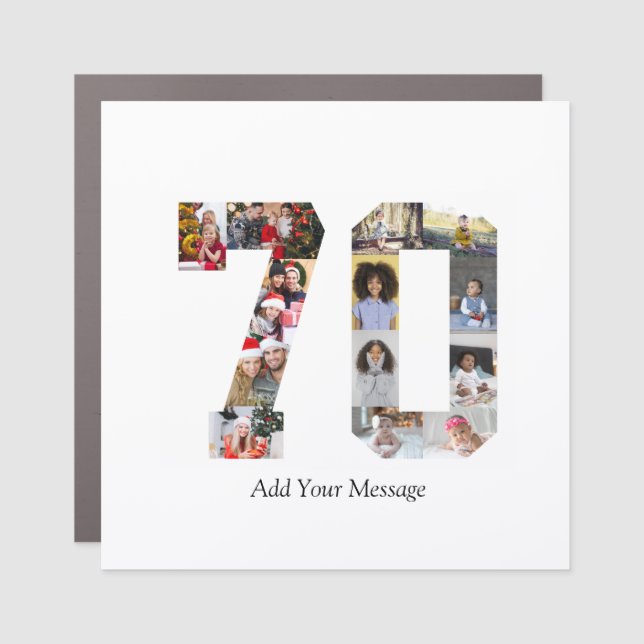 Number 70 Photo Collage Car Magnet (Front)