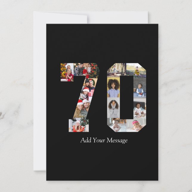 Number 70 Photo Collage Card (Front)