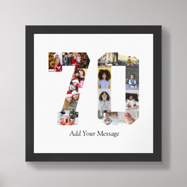 Number 70 Photo Collage Framed Art (Framed Front)