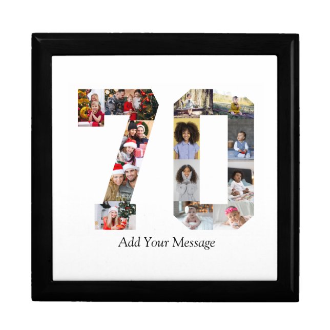 Number 70 Photo Collage Gift Box (Front)