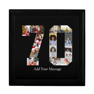 Number 70 Photo Collage Gift Box