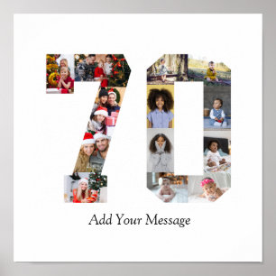 Number 70 Photo Collage Poster