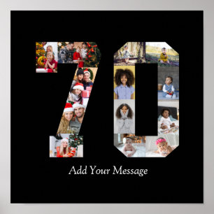 Number 70 Photo Collage Poster