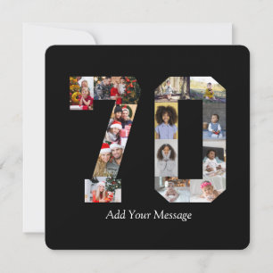 Number 70 Photo Collage Thank You Card