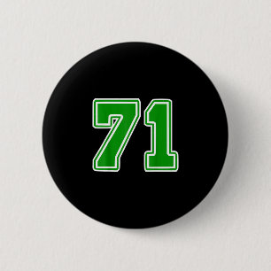Number 71 green sports team button