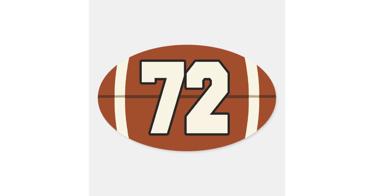 Custom Number 72 Bengals Football - Cincinnati Bengals - Sticker