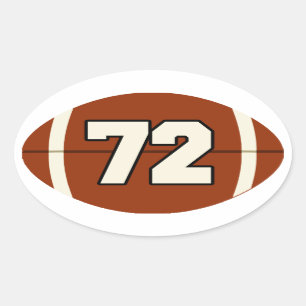 Number 72 Football Sticker