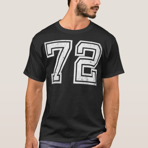Number 72 Sports Jersey Favorite Lucky Number Vin T_Shirt