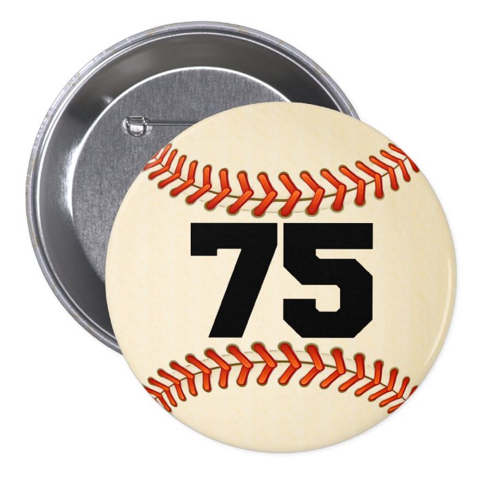 Number 75 Baseball Pins