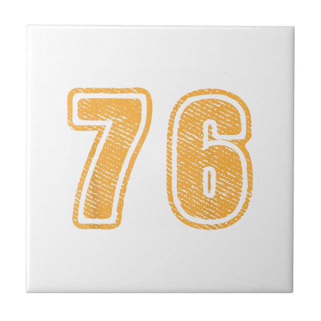 Number 76 On Front Big Bold 76 Team Group Player M Ceramic Tile (Front)