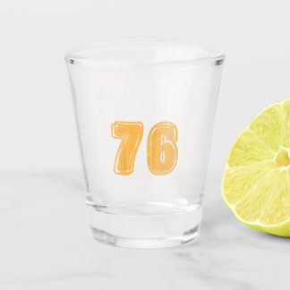 Number 76 On Front Big Bold 76 Team Group Player M Shot Glass