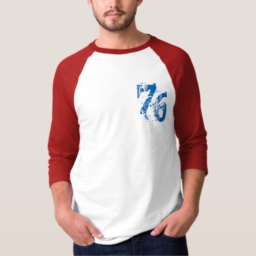 number_76 shirt design red white blue USA America