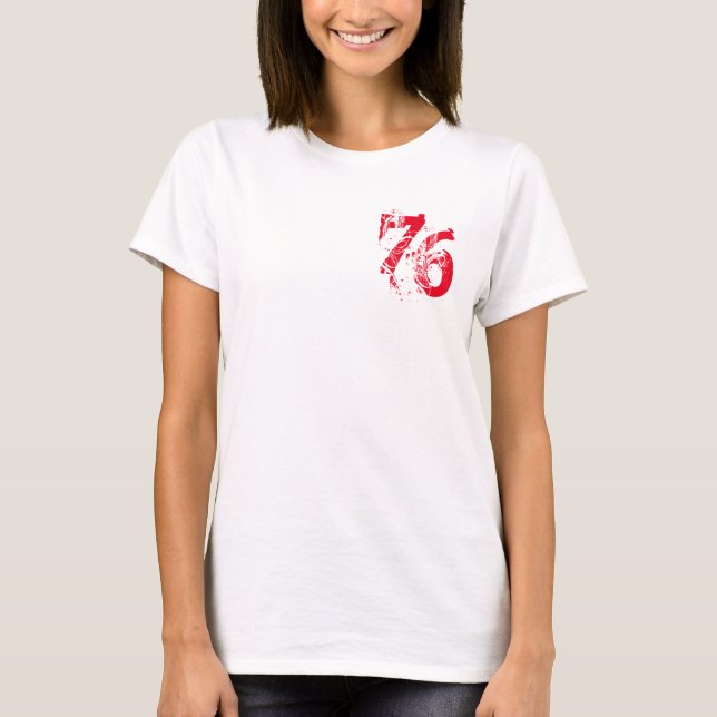 number-76 t-shirt design, customizable (Front)