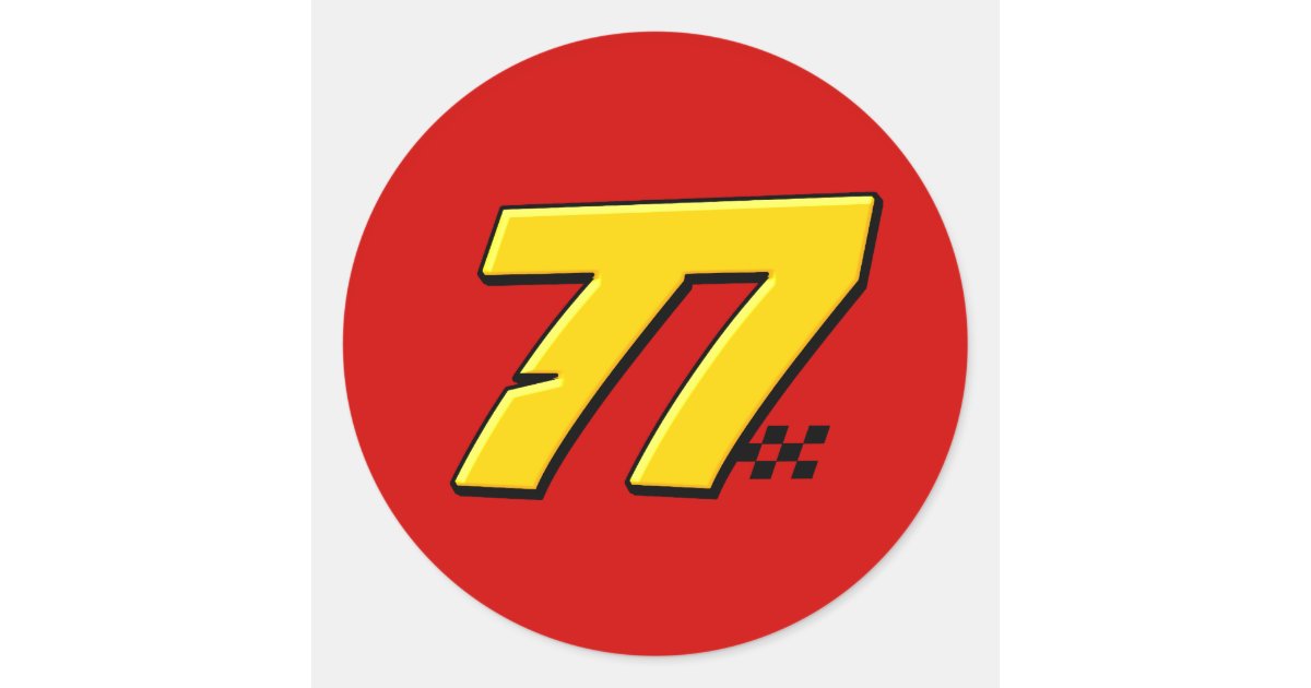 number-77-sticker-zazzle