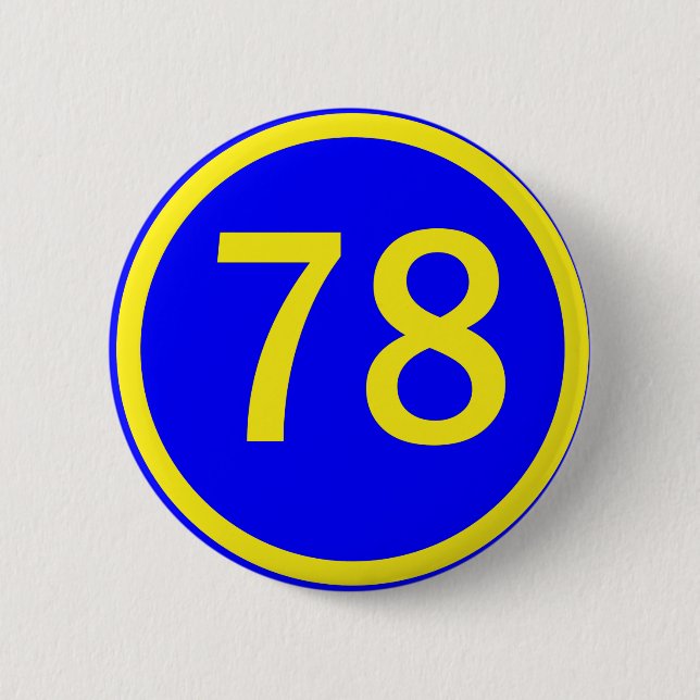 number, 78,  in a circle button (Front)