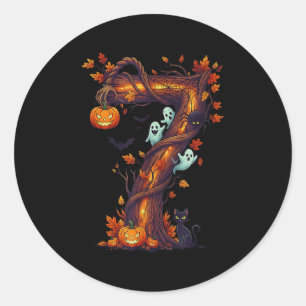 Number 7 67 Meme Halloween Pumpkin Costume Matchin Classic Round Sticker