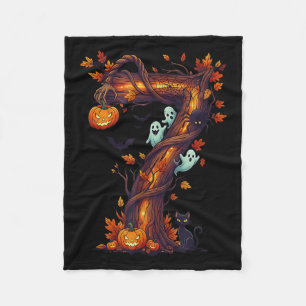 Number 7 67 Meme Halloween Pumpkin Costume Matchin Fleece Blanket