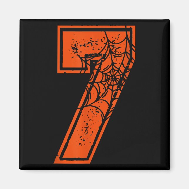 Number 7 67 Meme Halloween Pumpkin Costume Matchin Magnet (Front)
