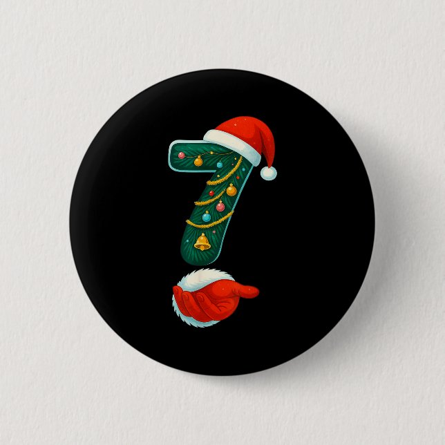 Number 7 6 Meme 67 Couple Pajamas Christmas Matchi Button (Front)