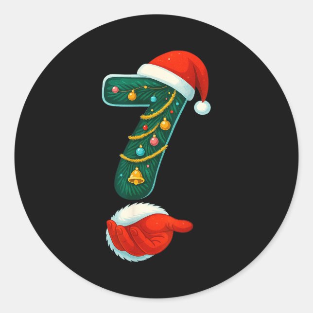 Number 7 6 Meme 67 Couple Pajamas Christmas Matchi Classic Round Sticker (Front)