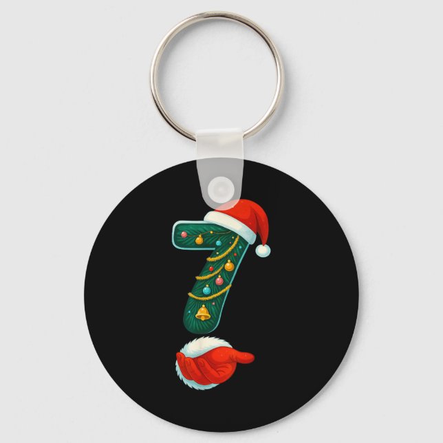 Number 7 6 Meme 67 Couple Pajamas Christmas Matchi Keychain (Front)