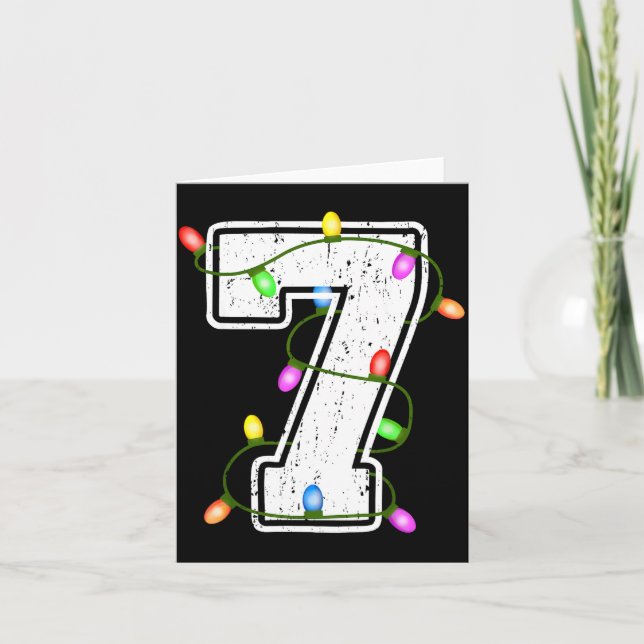 Number 7 7th Birthday Boy Christmas Happy Birthday Card (Front)